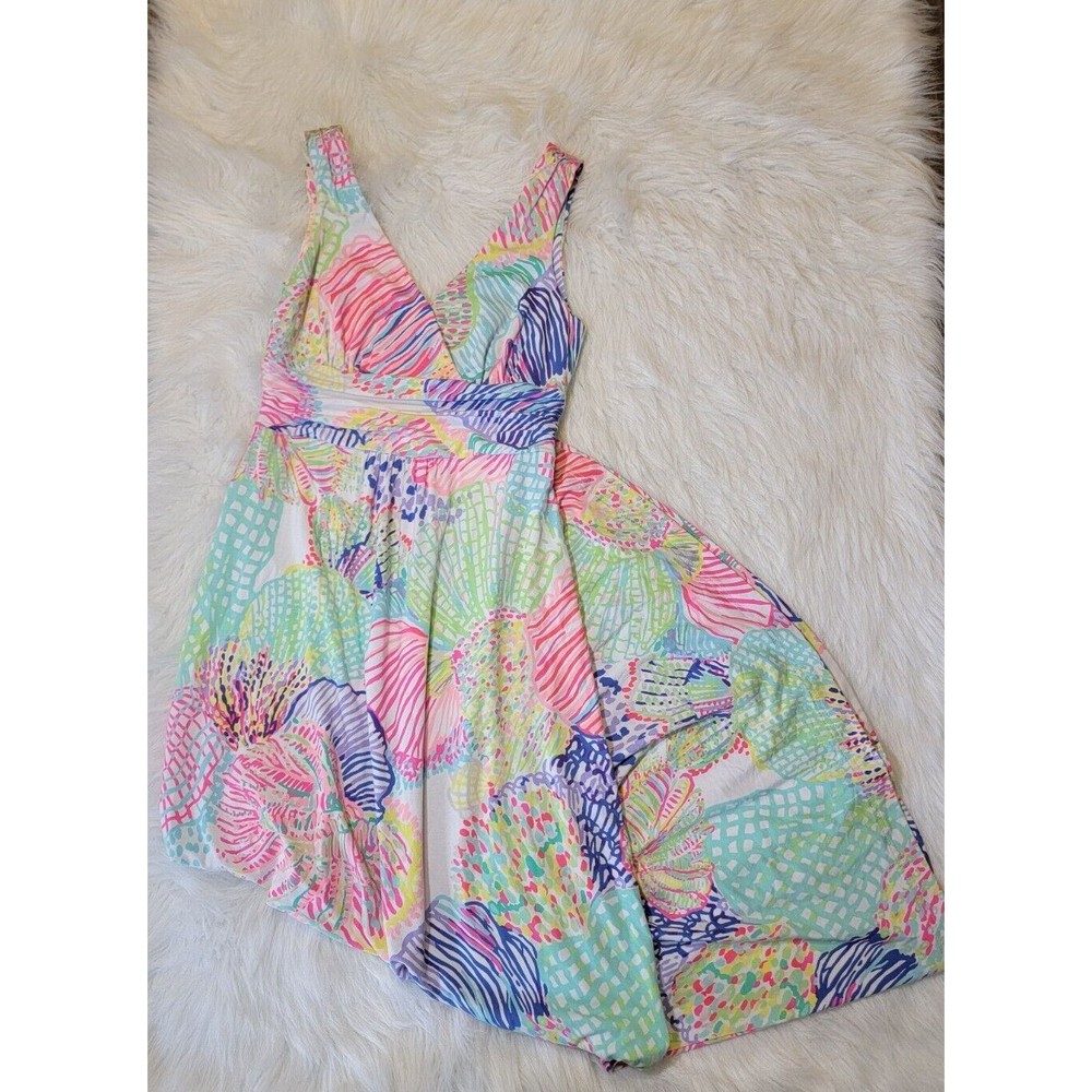 Lilly Pulitzer XS Sloane Maxi Dress Womens  Multicolor Roar of the Sea V-neck